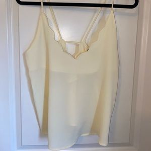 Pastel yellow scalloped tank top